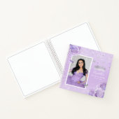 Carnet Silver Light Violet Rose Elegant Quinceanera Invit (Intérieur)