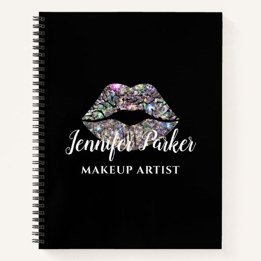 Carnet Silver MAKEUP ARTIST Logo Kiss Nom (Devant)