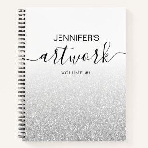 Carnet Silver Parties scintillant Girly Ombre Nom du carn