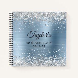 Carnet Silver Parties scintillant Light Blue Foil 50 & Fa