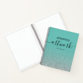 Carnet Silver Parties scintillant Turquoise Girly Ombre N (Intérieur)