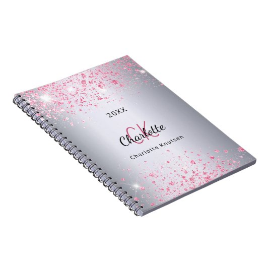 Carnet Silver pink glitter (Côté Droit)
