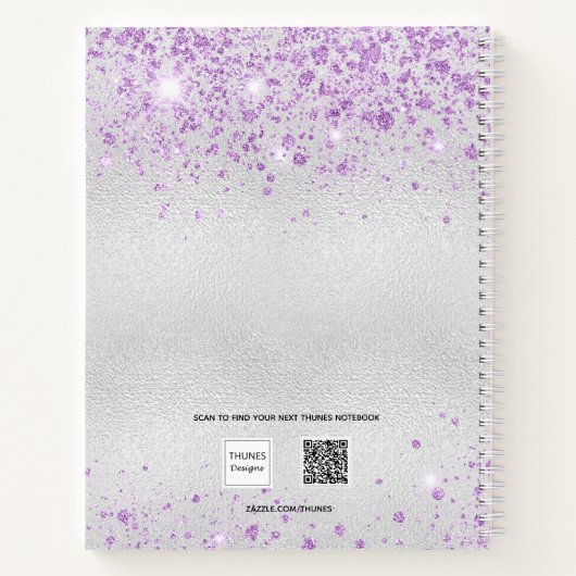 Carnet Silver purple glitter (Dos)