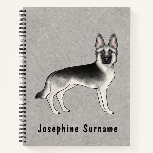 Carnet Silver Sable Berger Allemand Chien Et Texte Person (Devant)