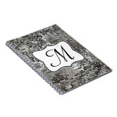 Carnet Silver Sequin Dazzle Monogramme Note initiale (Côté Droit)