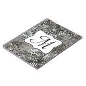 Carnet Silver Sequin Dazzle Monogramme Note initiale (Côté gauche)