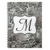 Carnet Silver Sequin Dazzle Monogramme Note initiale (Devant)
