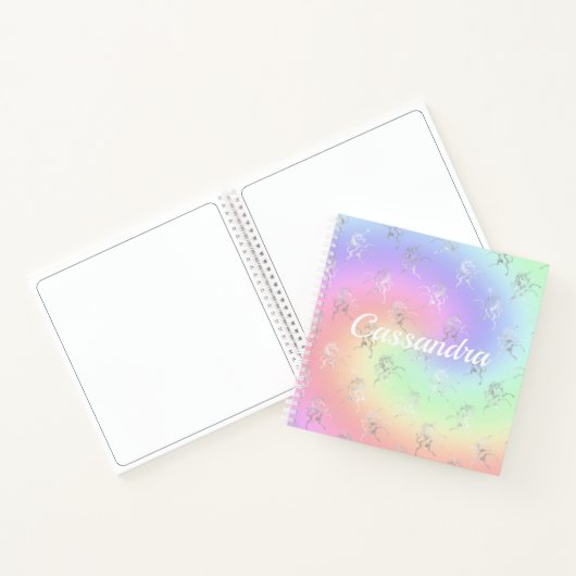 Carnet Silver Unicorn Pastel Ombre Monogram Sketchbook (Intérieur)