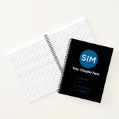 Carnet SIM en Turquoise sur noir (Intérieur)