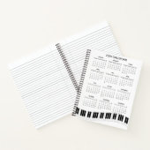 Carnet Simple 2026 Calendar with Piano Keys |  (Intérieur)