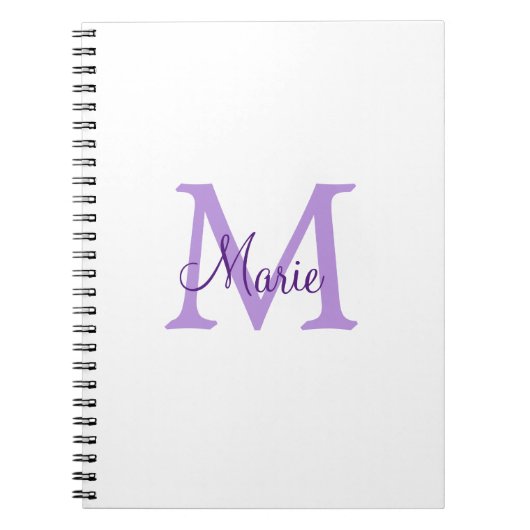 Carnet simple ajout de nom monogramme rose rouge jeton (Devant)