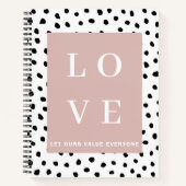 Carnet Simple AMOUR Noir & Rose |Laissez notre valeur à t (Devant)