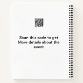 Carnet Simple analyse de code Q R modèle d'événement méti (Dos)