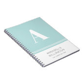 Carnet simple aqua blanc moderne (Côté Droit)