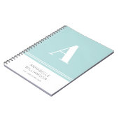 Carnet simple aqua blanc moderne (Côté gauche)