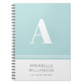 Carnet simple aqua blanc moderne (Devant)