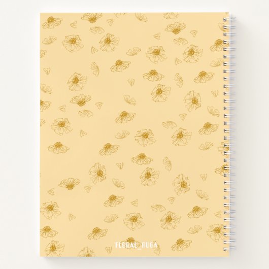 Carnet Simple baby yellow Notebook with initials  (Dos)