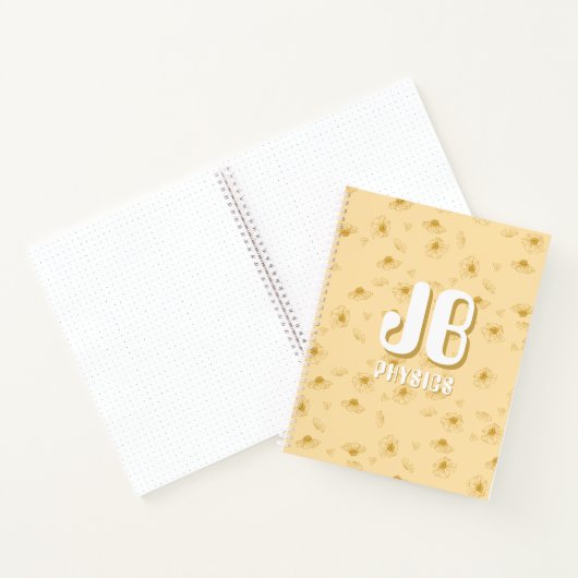 Carnet Simple baby yellow Notebook with initials  (Intérieur)