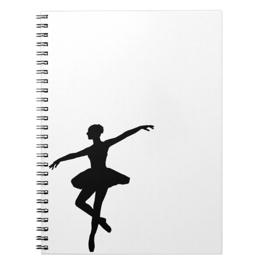 Carnet Simple Ballet Noir Blanc Danseuse (Devant)