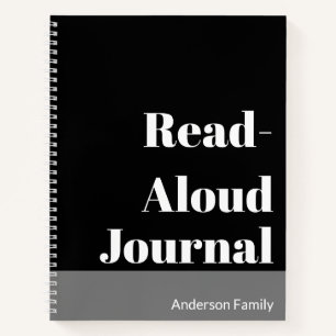 Carnet Simple Black avec nom de famille Lecture-Aloud Jou