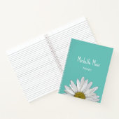 Carnet Simple blanc marguerite botanique tendance vert Tu (Intérieur)