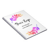 Carnet simple bleu personnalisé violet noir feuilles ajou (Côté Droit)