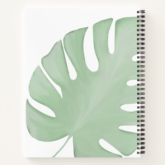 Carnet Simple Chic Tropical Feuilles de Palmier Vertes (Dos)