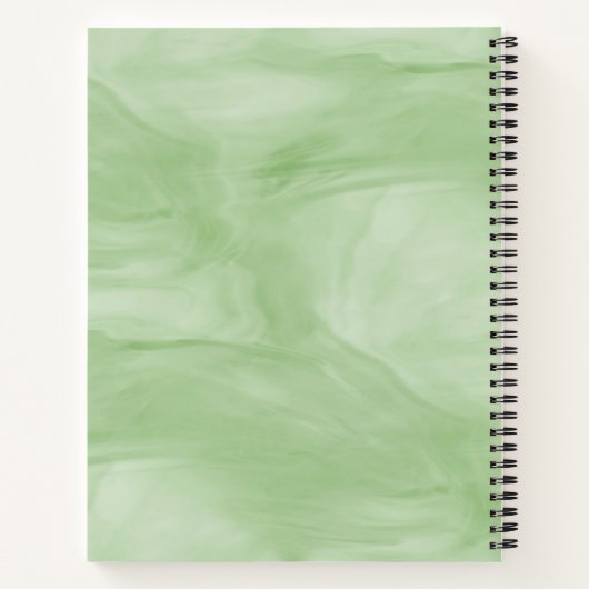 Carnet Simple clair vert subtil marbre moderne Monogramme (Dos)