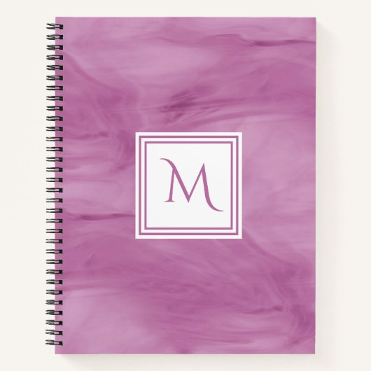 Carnet Simple clair violet subtil marbre moderne Monogram (Devant)