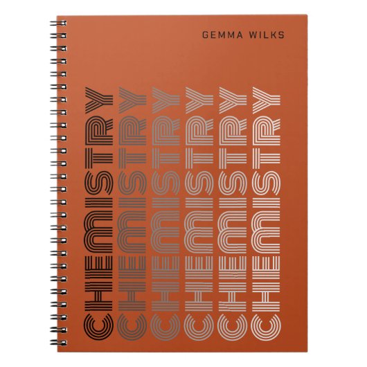 Carnet Simple Classeur Modifiable Matière Chimie Rouille (Devant)