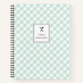 Carnet Simple Classique Joli Sage Vert En vichy Recette (Devant)