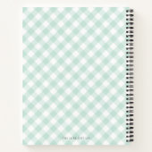 Carnet Simple Classique Joli Sage Vert En vichy Recette (Dos)