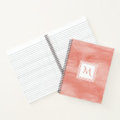 Carnet Simple Corail rose subtil Marbre Moderne Monogramm (Intérieur)