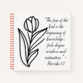 Carnet Simple couplet de la Bible Noire et Blanc Botaniqu (Devant)