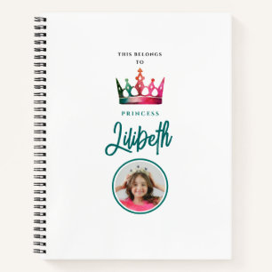Carnet Simple Couronne de Princesse Rose Vert Photo de Fi