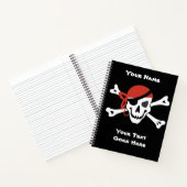 Carnet Simple crâne de pirate souriant avec Bandanna roug (Intérieur)