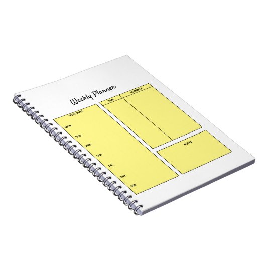 Carnet simple custom weekly planner to do list task notep (Côté Droit)