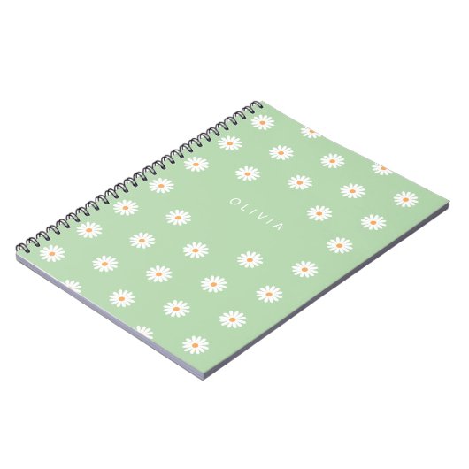 Carnet Simple daisies, Personalized gift (Côté gauche)