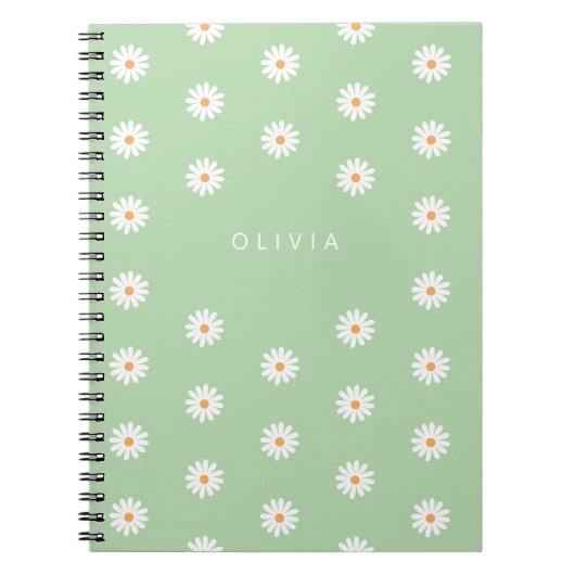 Carnet Simple daisies, Personalized gift (Devant)