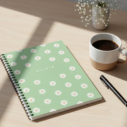 Carnet Simple daisies, Personalized gift