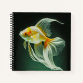 Carnet Simple Dessin Numérique De Poisson Rouge Élégant | (Devant)