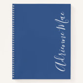 Carnet Simple élégance moderne classique bleu personnalis (Devant)