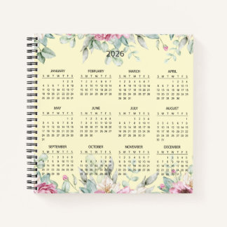 Carnet Simple Elegant Botanical 2026 Calendar | 