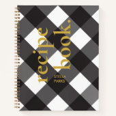 Carnet Simple Elegant Chic Black En vichy Gold Recette (Devant)