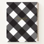 Carnet Simple Elegant Chic Black En vichy Gold Recette (Dos)