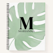 Carnet Simple Élégant Chic Feuilles de Palmier Tropicales (Devant)
