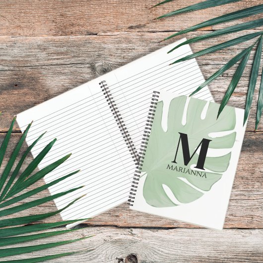 Carnet Simple Élégant Chic Feuilles de Palmier Tropicales