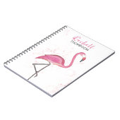 Carnet Simple Élégant Chic Flamant Rose Aquarelle (Côté gauche)