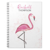 Carnet Simple Élégant Chic Flamant Rose Aquarelle (Devant)
