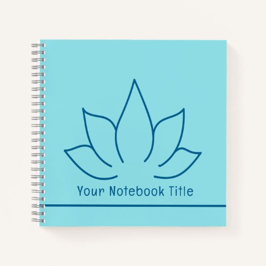 Carnet Simple Élégant Fleur de Lotus Aqua (Devant)